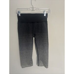 Brooks Seamless Ombre Cropped Leggings Black Grey Women's Size S